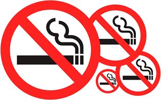 Skilte med rygning forbudt