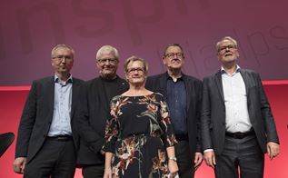 Torsten Fels, Knud Kristensen, Karen Stæhr, Poul Nyrup og Dennis Kristensen