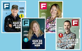 Alle 4 forsider af alle 4 version af Fagbladet FOA nr. 3/2021