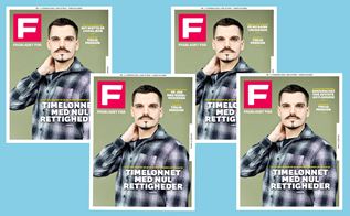 Forsideudklip af alle 4 versioner af Fagbladet FOA nr. 1/2021